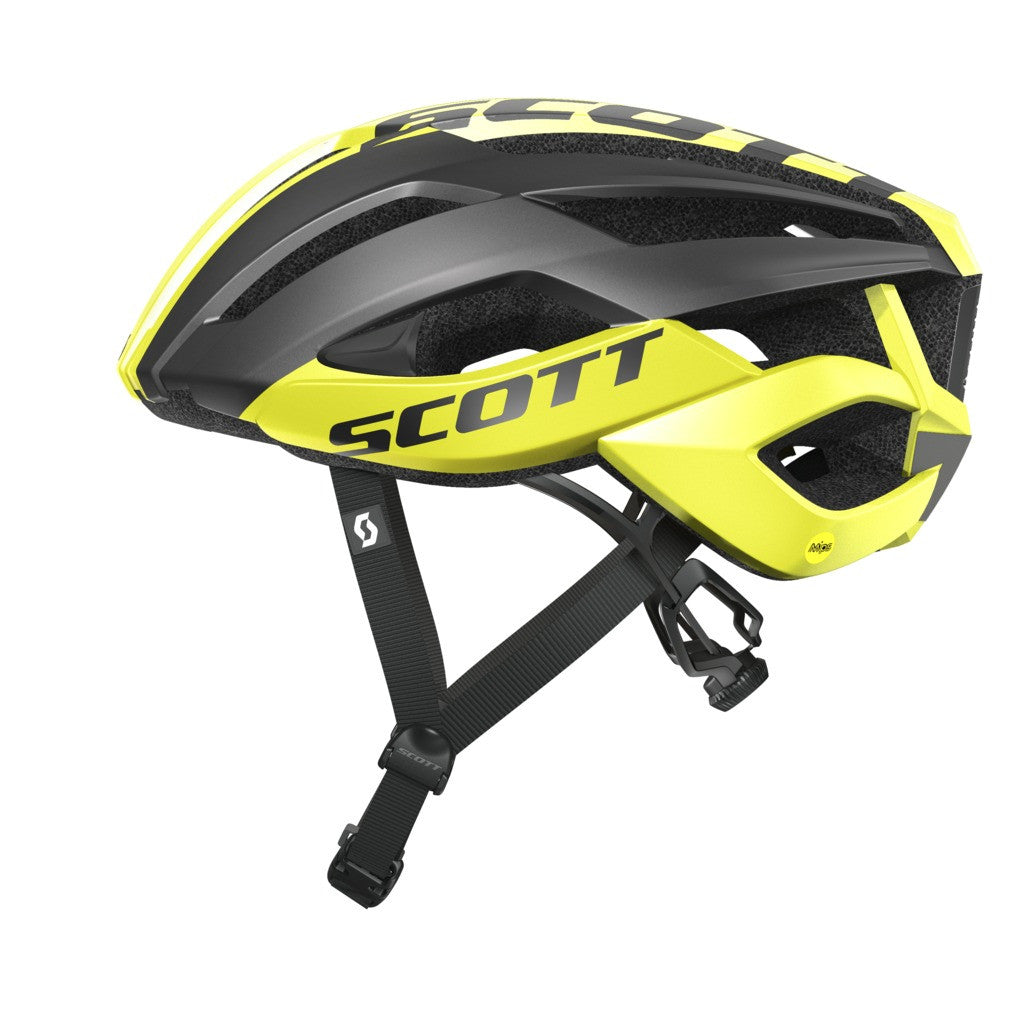 bicycle helmet scott arx plus (CPSC) - Dark Grey/Radium Yellow It features MIPS technology to protect against brain SCOTT Helmet Arx Plus (CPSC)
